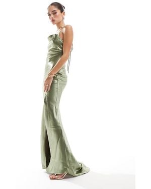 True Decadence Cowl-Neck Slip Maxi Dress - Green