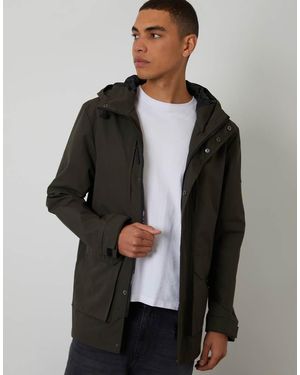 Threadbare Showerproof Hooded Coat - Black