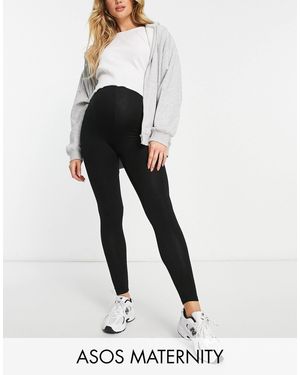 ASOS Asos design umstandsmode – hochwertige, superweiche leggings aus baumwolle/modal über dem babybauch zu tragen - Weiß