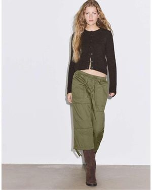 Stradivarius Gebreid Vest Met Knopen - Groen