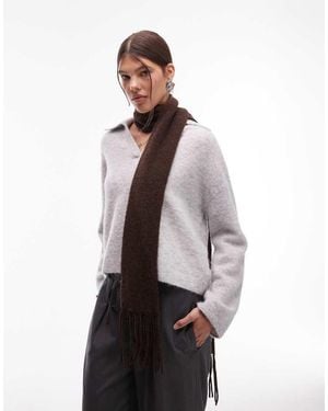 & Other Stories Premium Wool Fringe Scarf - Brown