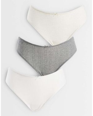 Cotton On Confezione Da 3 Slip Cheeky Traforati Grigio Butterscotch E Nero