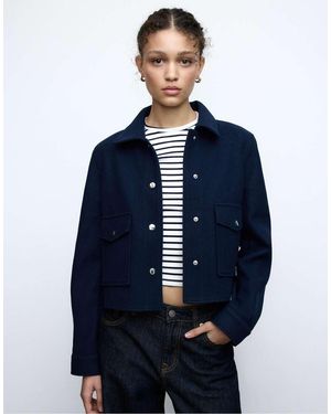 Stradivarius Soft Short Jacket - Blue
