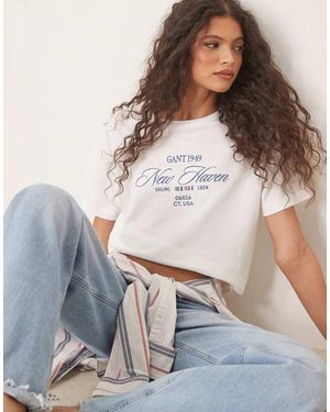 GANT T-Shirt Met Geborduurd 1949-Logo - Grijs