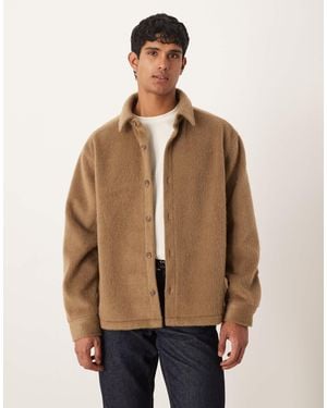ASOS Oversized Textured Shirt - Natural