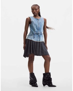 Desigual Ärmelloses jeanskleid aus 100 % baumwolle - Blau