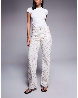 River Island Ditsy Floral Relaxed Straight Jean - Purple