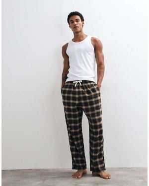 Hollister baggy Flannel Pyjama Bottoms - White
