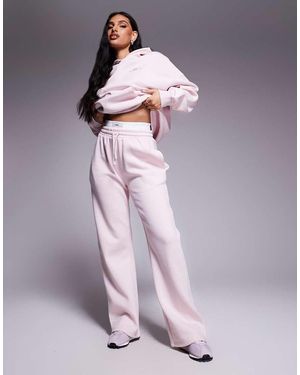 Kaiia Exclusive Contrast Logo Waistband Wide Leg jogger Co-ord - Purple