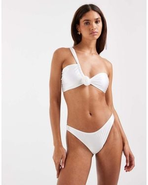 Vero Moda Ruched Bum Brazilian Bikini Briefs - White