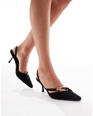 Glamorous Tie Around Heeled Shoes - White