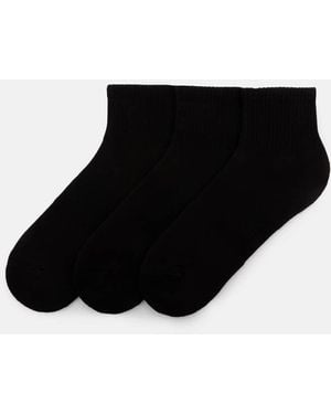 Pull&Bear 3 Pack Of Ankle Socks - Black