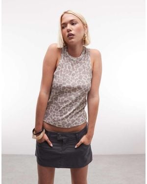 Collusion Sheer Print Vest - White