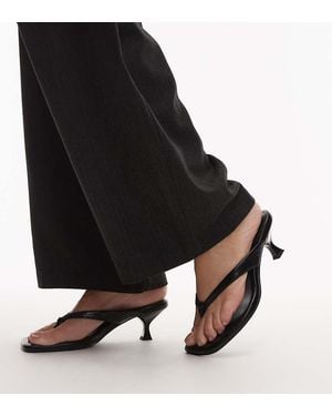 ASOS Wide Fit Havana Flip Flop Kitten Heel Sandals - Black