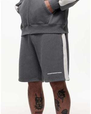 Good For Nothing Jersey Shorts With Panelled Detail - Grey