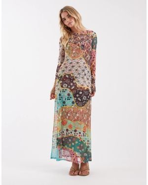 Never Fully Dressed Petite Aria Mesh Midaxi Dress - Multicolor