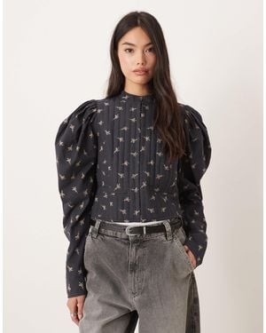ASOS Volume Sleeve Quilted Bed Jacket - Black