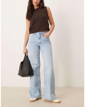 Jdy Felina High Waist Wide Leg Jeans - Blue