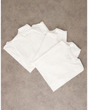 SELECTED – 5er-pack t-shirts aus 100% baumwolle - Natur