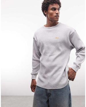 BLKVIS Script Logo Waffle Long Sleeve T-shirt - Grey