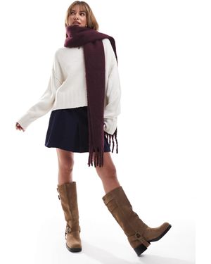 ASOS – flauschiger fransenschal - Weiß
