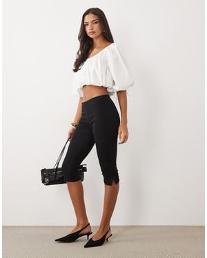 Miss Selfridge Capribroek Met Split En Strikzoom - Naturel