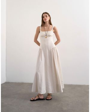 TOPSHOP Dropped Waist Maxi Sundress - Natural