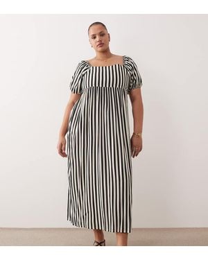 Esmee Curve Puff Sleeve Maxi Beach Dress - Multicolour