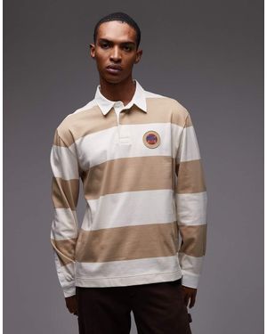 Lacoste Stripe Rugby Shirt - Grey