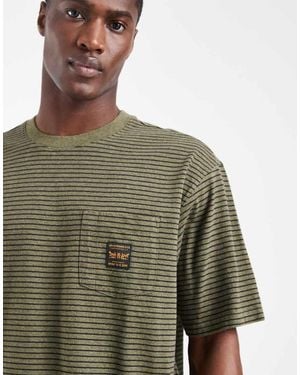Levi's Workwear Gestreept T-Shirt Met Borstzak - Groen