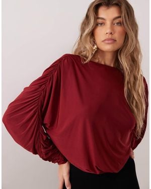 ASOS Shoulder Pad Backless Draped Top - Red