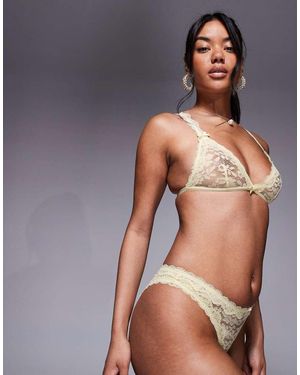 ASOS Braguitas Brasileñas Amarillo Crema Con Ribete De Encaje Hazel De