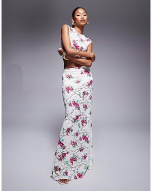 AFRM Crochet Lace Maxi Skirt - Gray