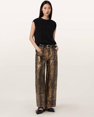 AllSaints Tay Metallic Snake Print Jeans