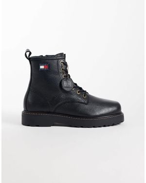 Tommy Hilfiger Archive Premium Premium Leather Lace-up Boots - Black