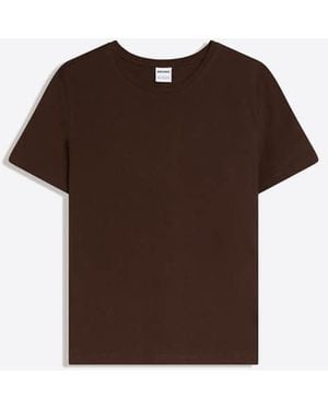 Bershka Basic Short Sleeve T-shirt - Brown