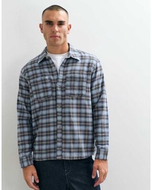 Hollister Long Sleeve Brushed Flanned Shirt - Blue