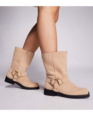 Public Desire Sienna Biker Boots - Natural