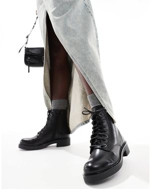 OFF THE HOOK – lane – biker-ankle-boots aus em leder mit hohem schaft - Schwarz