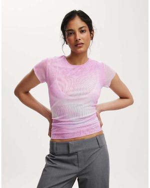 Cotton On Cotton On Ashley Mesh Short Sleeve Top - Purple