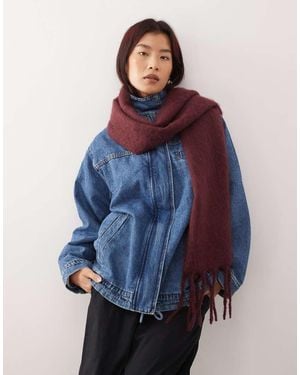 Monki Chunky Knit Scarf - Blue