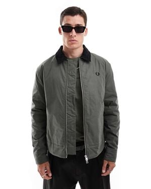 Fred Perry Giacca Caban Scuro Con Colletto - Grigio