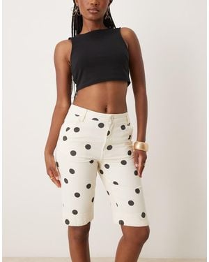 ASOS Denim Capri - White