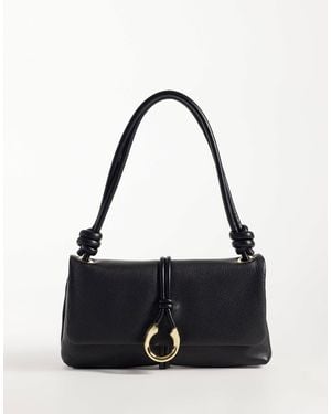 Dolce Vita Amina Leather Shoulder Bag With Gold-tone Hardware - Black