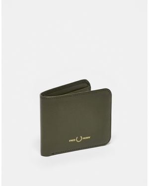 Fred Perry Burnished Leather Bifold Wallet - Green