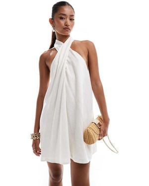 Pretty Lavish Cross Over Mini Shift Dress - White