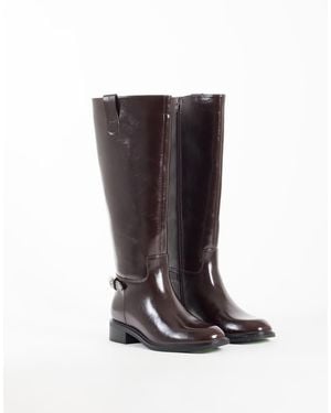 ASOS Cecile Stivali Da Equitazione Bassi Al Ginocchio Bordeaux - Nero