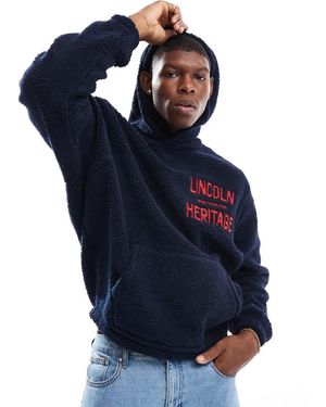 ASOS Felpa Oversize Con Cappuccio E Scritta Stampata - Blu