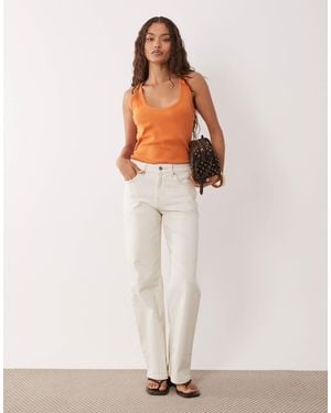 ASOS Asos Design Petite Comfort Stretch Straight Leg Jeans - White