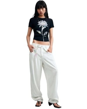 Desigual Floral Print T-Shirt - White